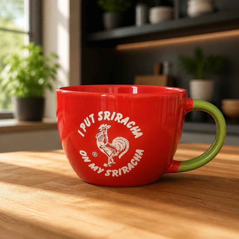 Sriracha Coffee Mug 20 Oz Red Green Marketplace Brands